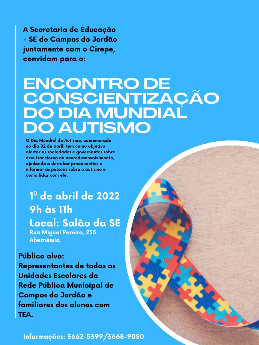 Encontro de Concientização do Dia Mundial do Autismo